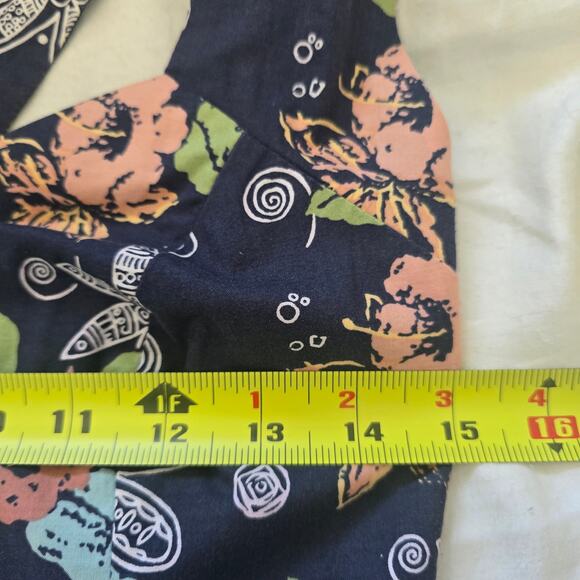 Vintage Laura Ashley Navy Floral Midi Dress-US 6 Open Cross Back Cottage Classic - Picture 9 of 11
